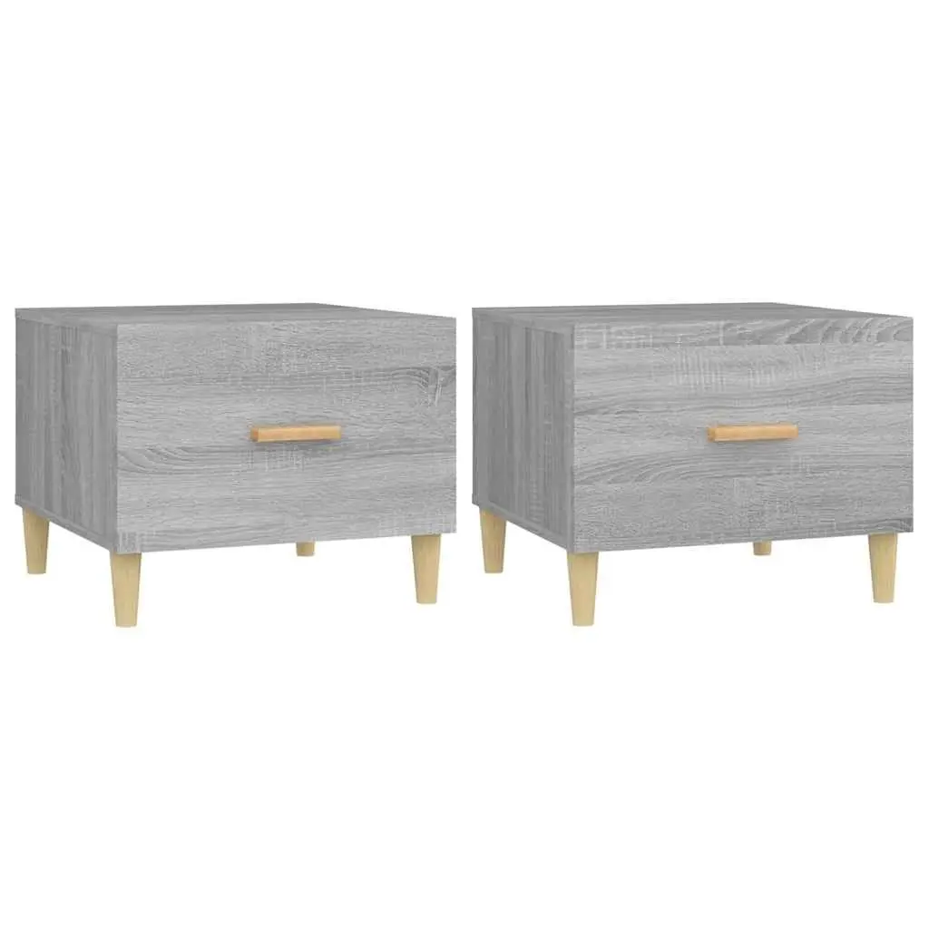 Coffee Tables Engineered Wood 50x50x40 cm Grey Sonoma Set of 2