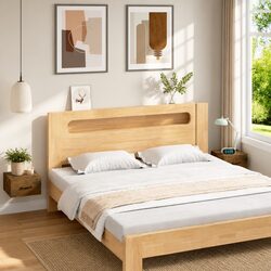 Floating Bedside Storage Cabinets - 2 pcs Brown Nightstand Set