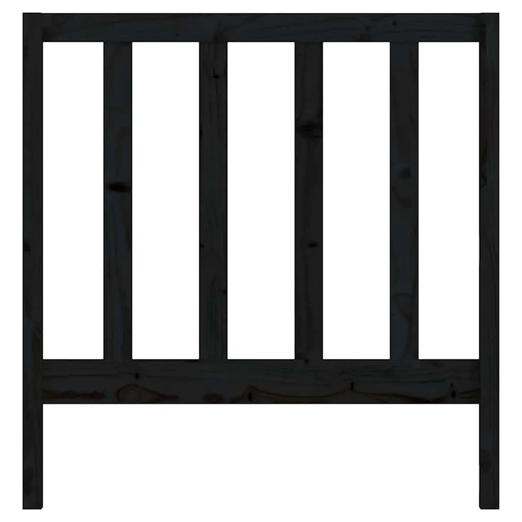 Solid Wood Pine Bed Headboard Black 96cm