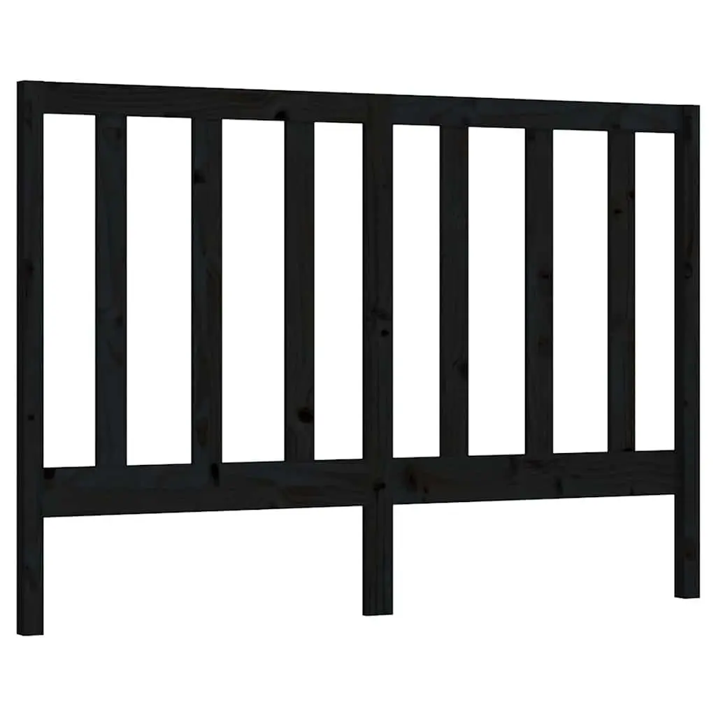Solid Pine Wood Bed Headboard 141cm Black for Bedroom Furniture