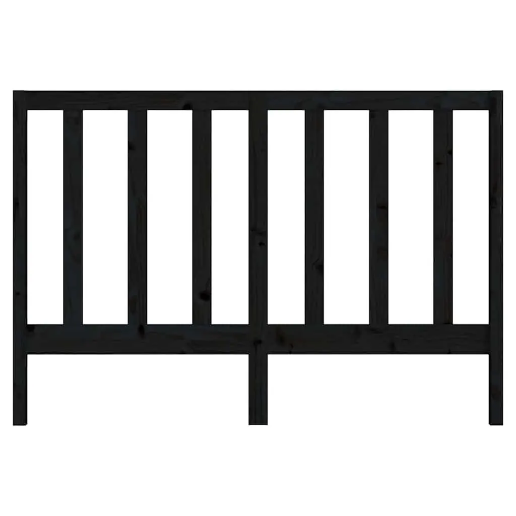 Solid Pine Wood Bed Headboard 141cm Black for Bedroom Furniture