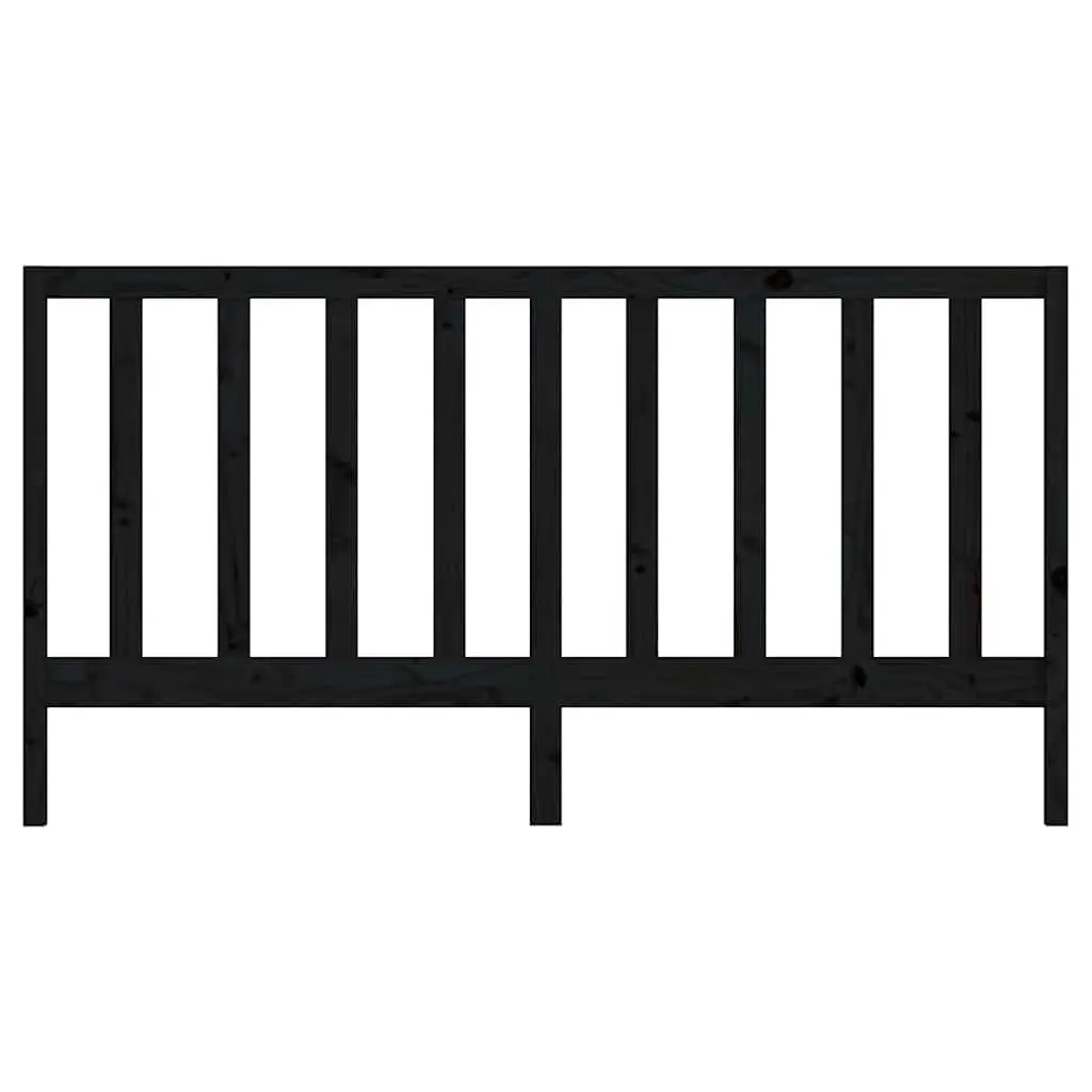 Solid Wood Pine Bed Headboard Black 186cm