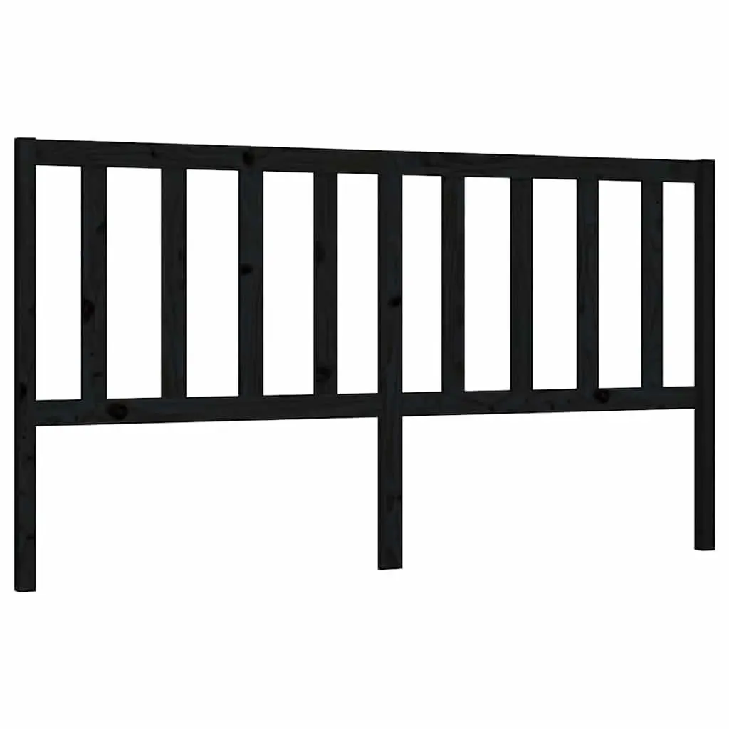Pine Wood Bed Headboard 186cm Black Back Support Rustic Furniture