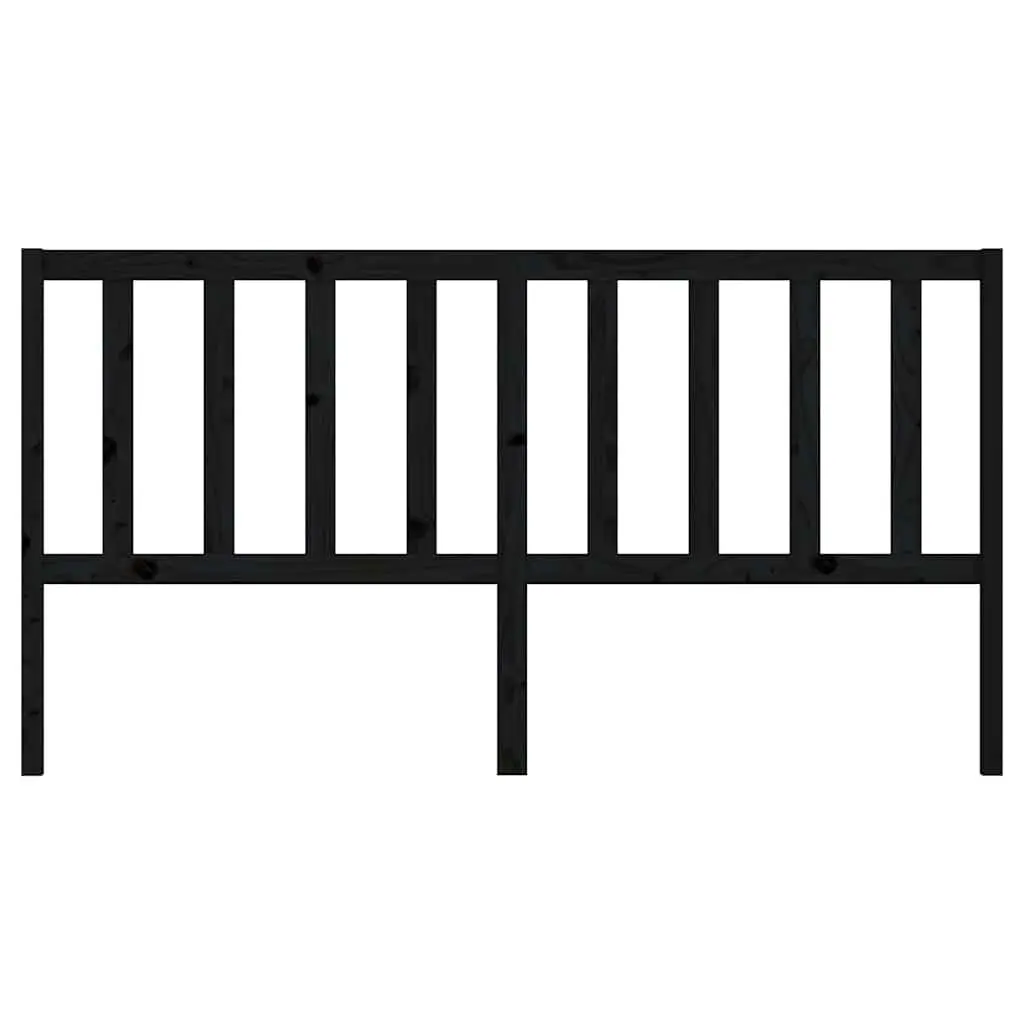 Pine Wood Bed Headboard 186cm Black Back Support Rustic Furniture