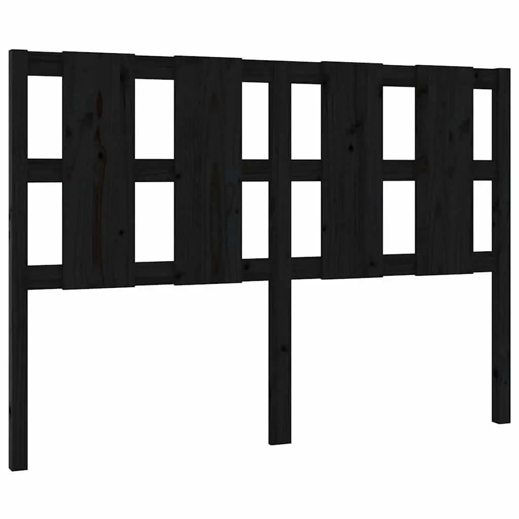 Bed Headboard Black 140.5 cm Solid Wood Pine Wooden Bedroom Furniture