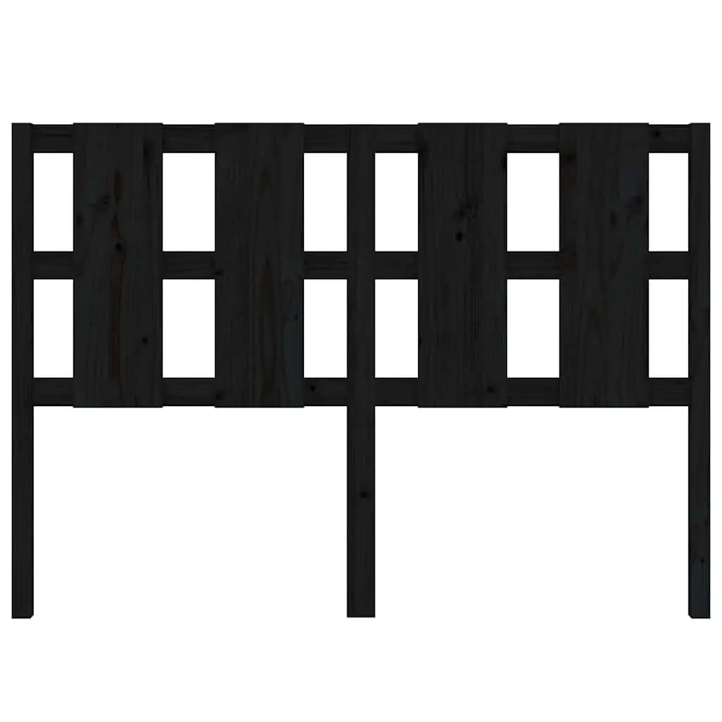 Bed Headboard Black 140.5 cm Solid Wood Pine Wooden Bedroom Furniture