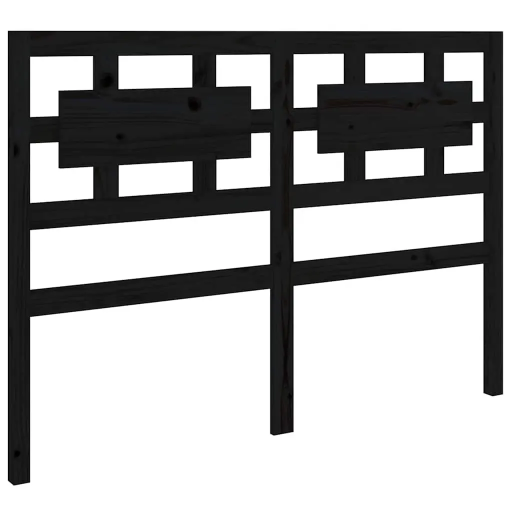 Black Bed Headboard Solid Pine Wood 185.5 cm Rustic Bedroom Furniture Support
