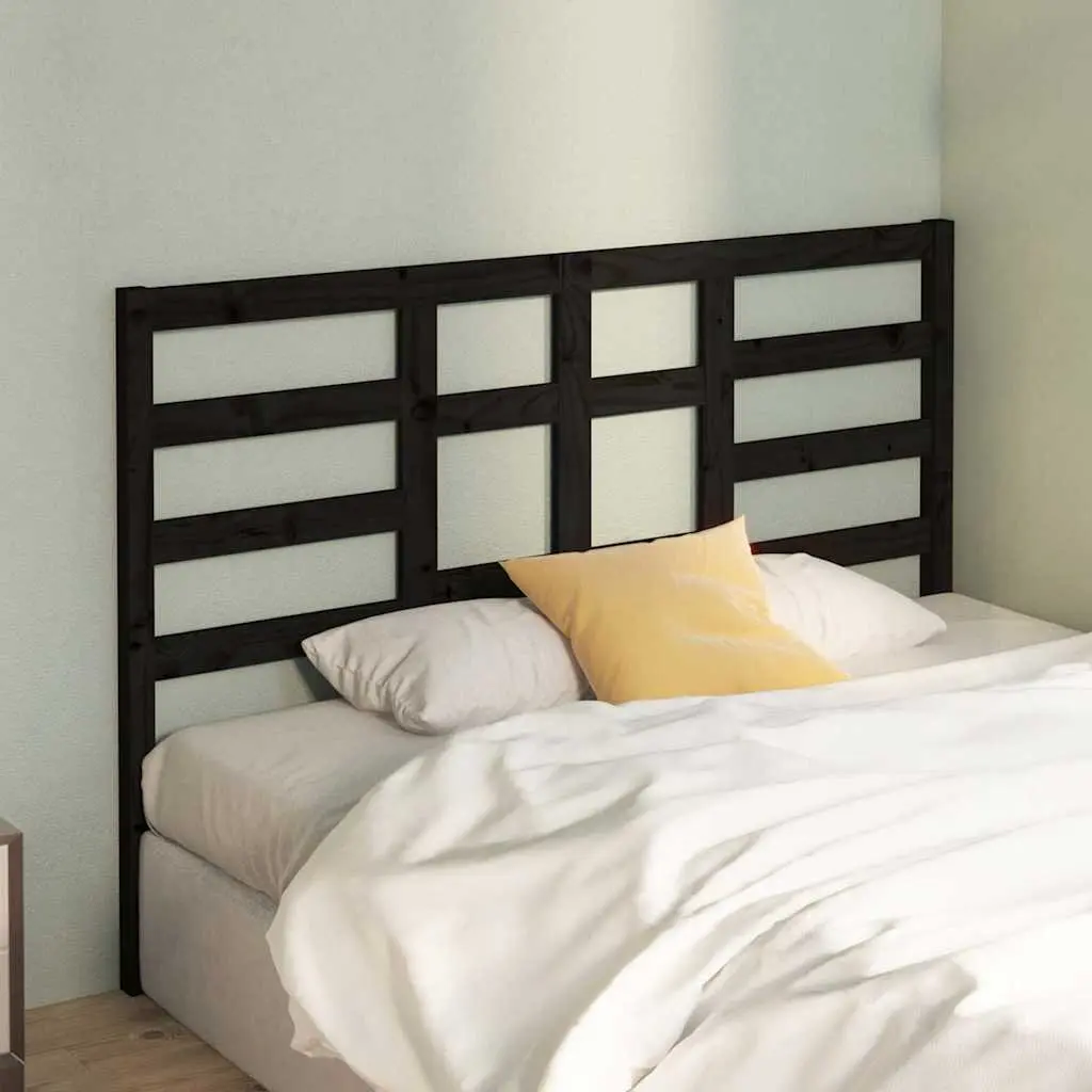 Solid Wood Pine Bed Headboard 141cm Black