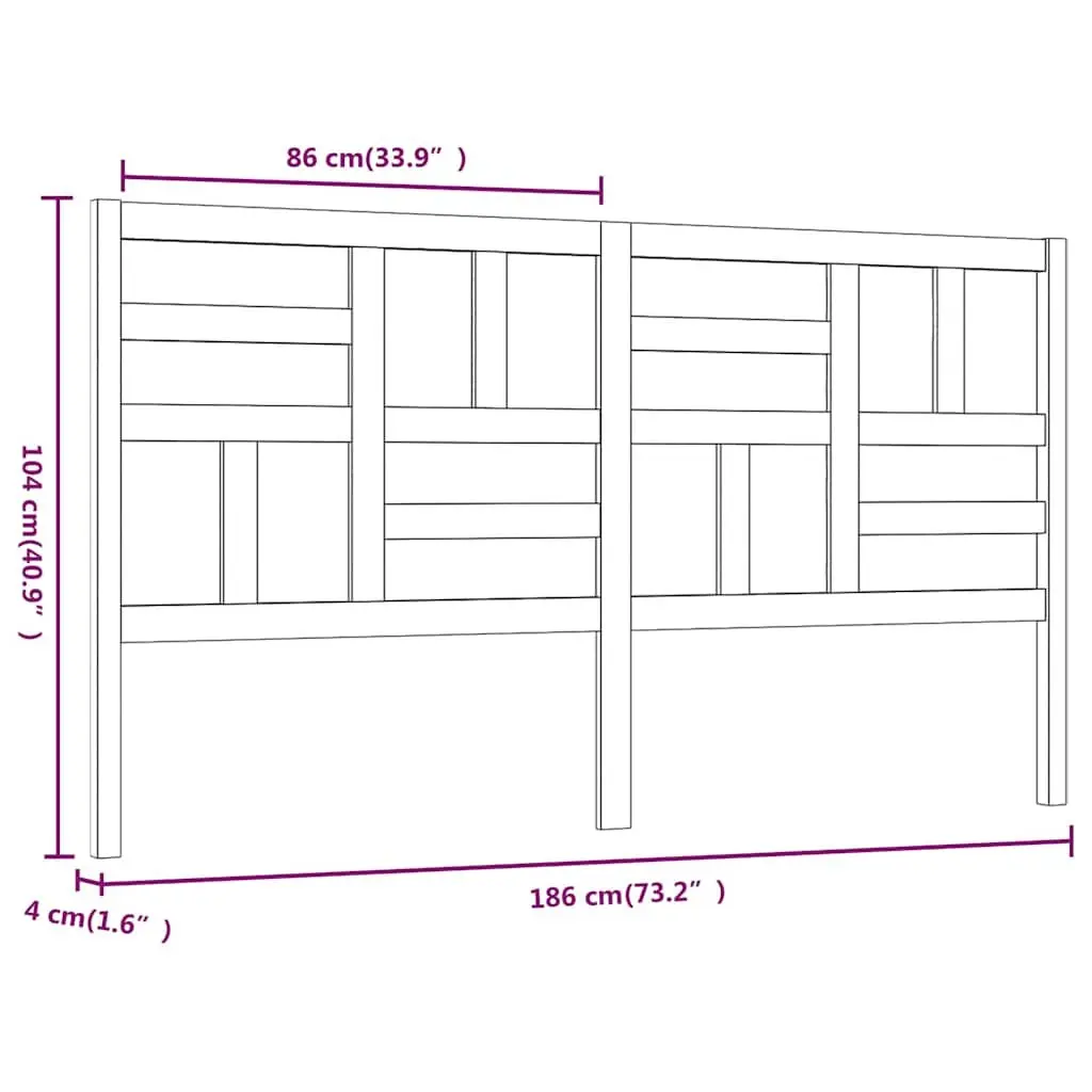 Wooden Bed Headboard White 186cm Bedroom Furniture Pine Wood Panel