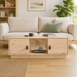 Coffee Table 100x50x35 cm with Storage Compartments Modern Living Room Furniture