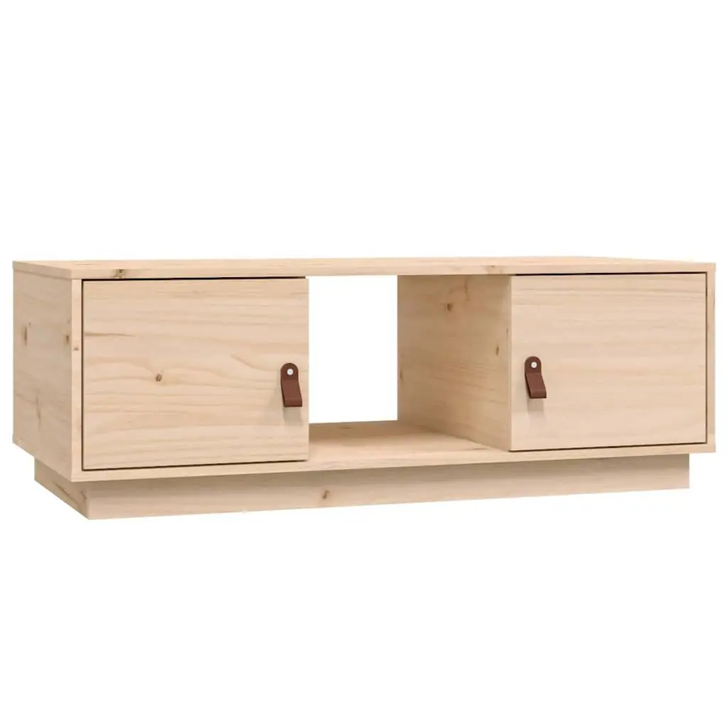 Coffee Table Solid Pinewood 100x50x35 cm Brown with Storage Compartments