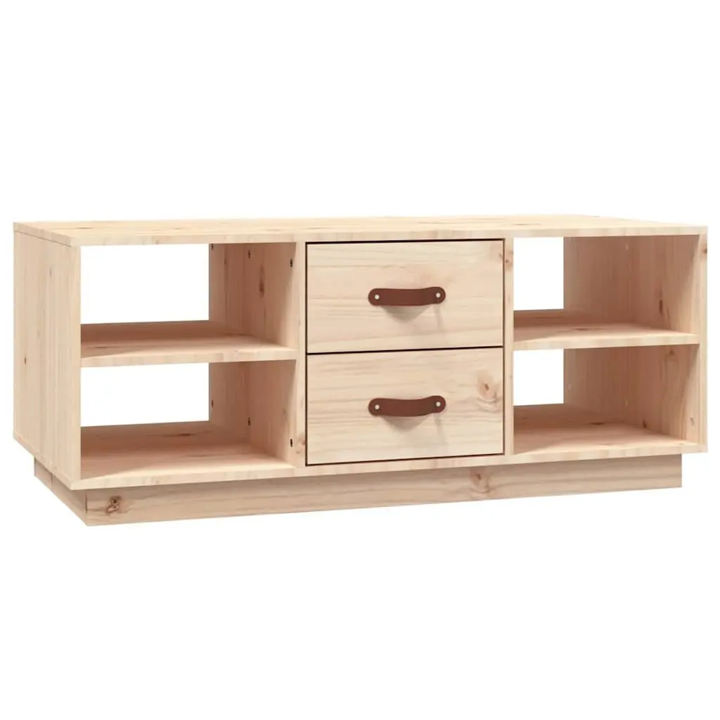 Coffee Table Solid Pine Wood 100x50x41 cm Brown with Storage Drawers Shelves