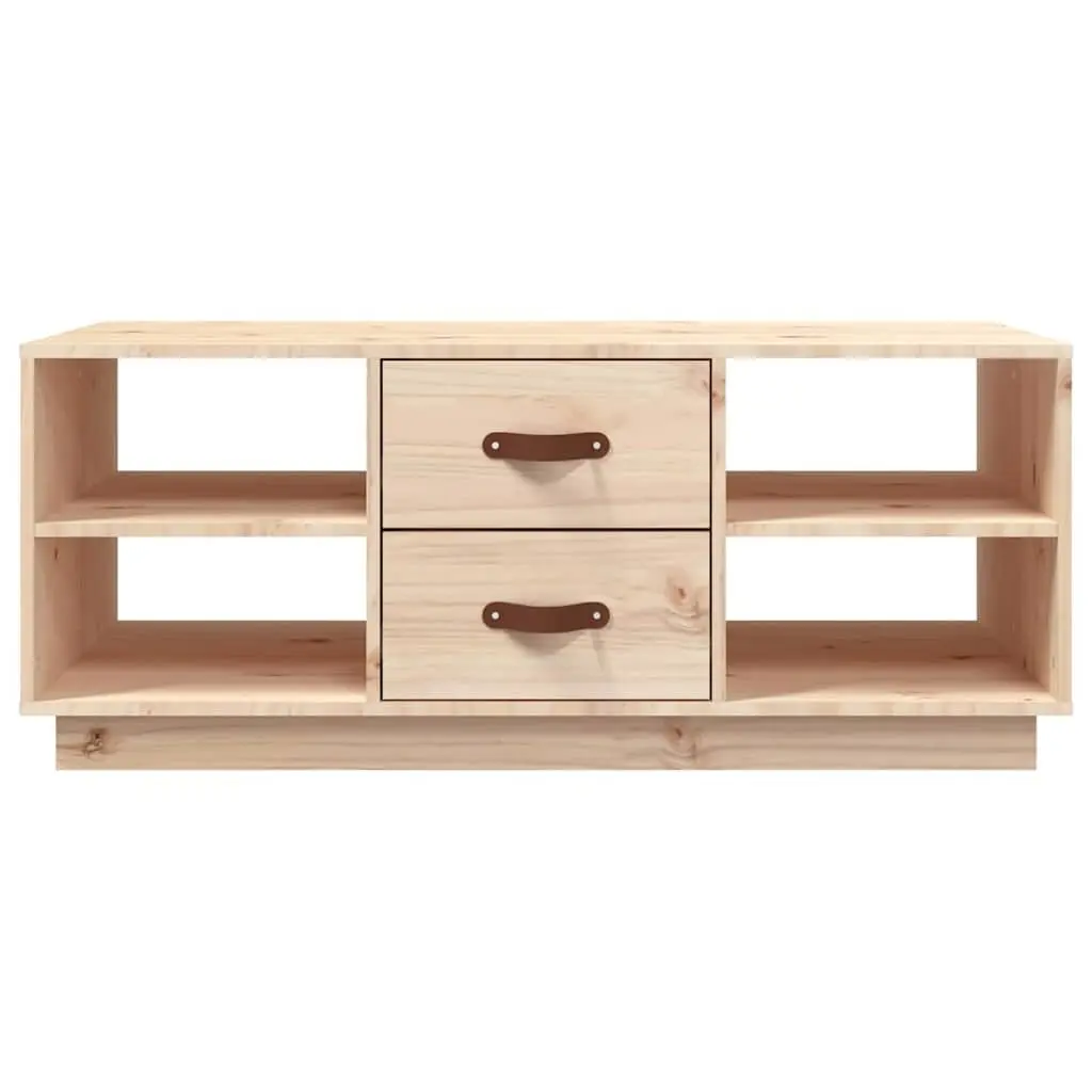 Coffee Table Solid Pine Wood 100x50x41 cm Brown with Storage Drawers Shelves