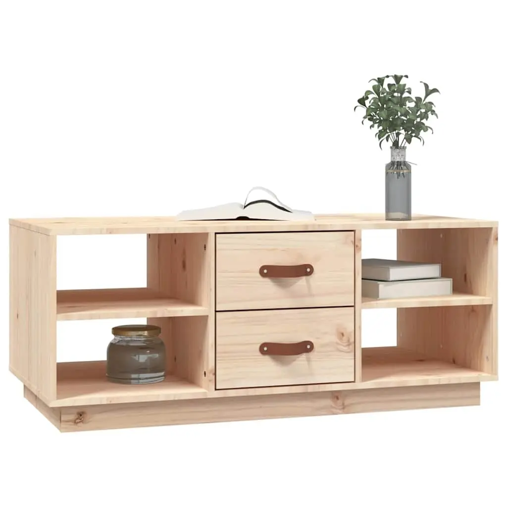 Coffee Table Solid Pine Wood 100x50x41 cm Brown with Storage Drawers Shelves