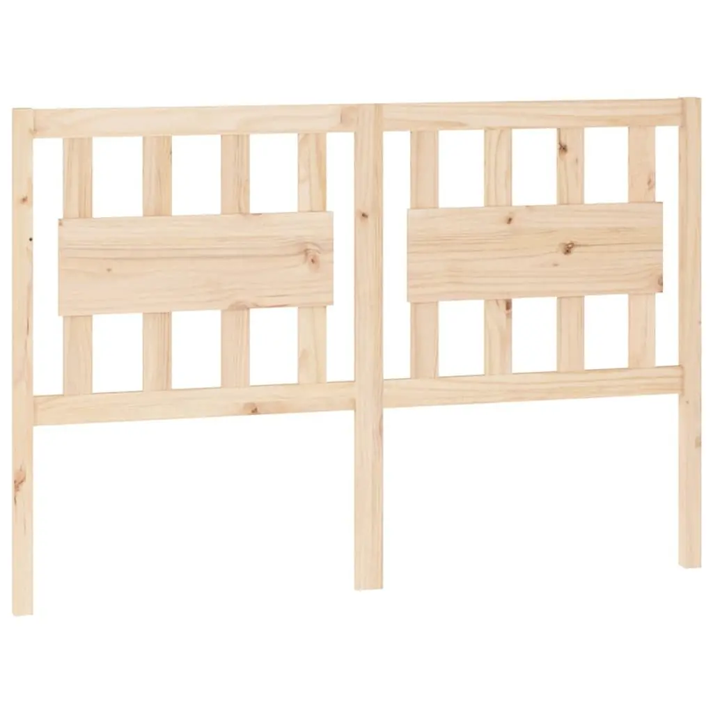 Wooden Bed Headboard 140.5 cm Brown Solid Pine Wood Rustic Bedroom Furniture