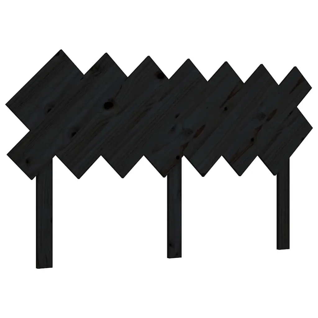Headboard Solid Pine Wood Rustic Black 1515 cm Bedroom Furniture