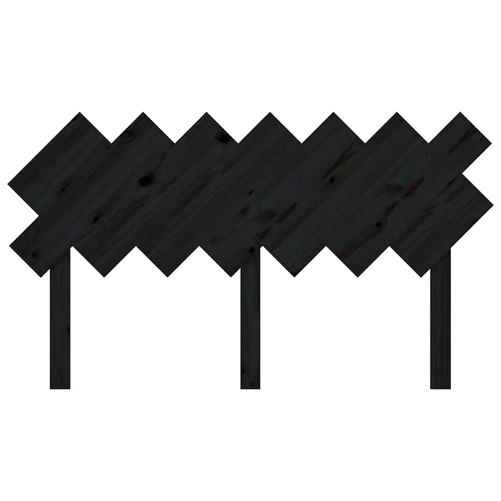 Headboard Solid Pine Wood Rustic Black 1515 cm Bedroom Furniture
