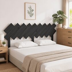 Bed Headboard Black 178 cm Solid Wood Pine Bedroom Furniture Wall Mount