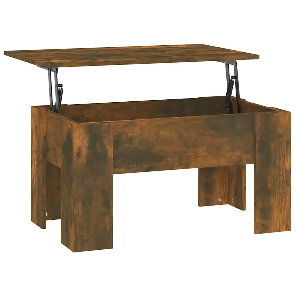 Coffee Table Engineered Wood Lift Top 79 x 49 x 41 cm Smoked Oak Brown Modern Living Room