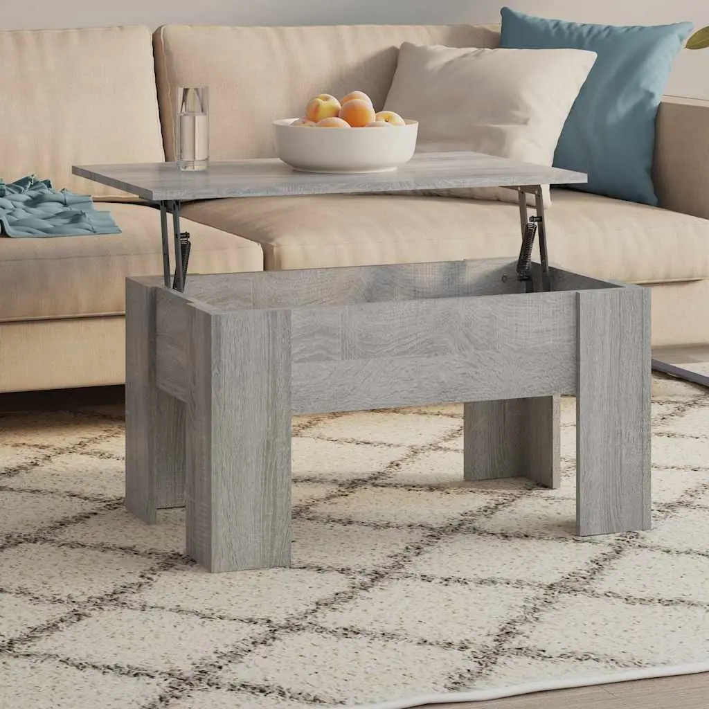 Coffee Table Engineered Wood Lift-Top 79L x 49W x 41H cm Grey