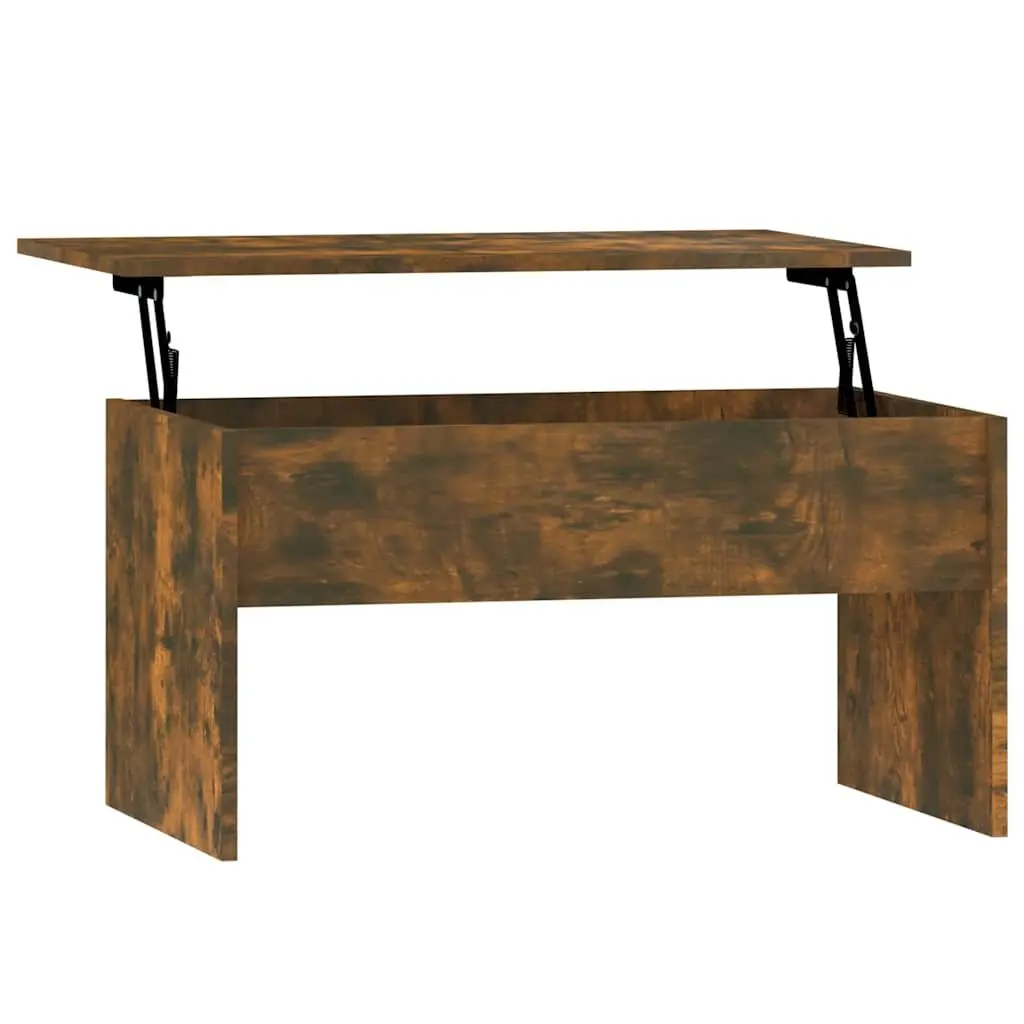 Coffee Table Lift Top Engineered Wood 80L x 50.5W x 41.5H cm Smoked Oak Brown