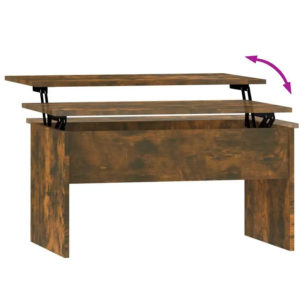 Coffee Table Lift Top Engineered Wood 80L x 50.5W x 41.5H cm Smoked Oak Brown