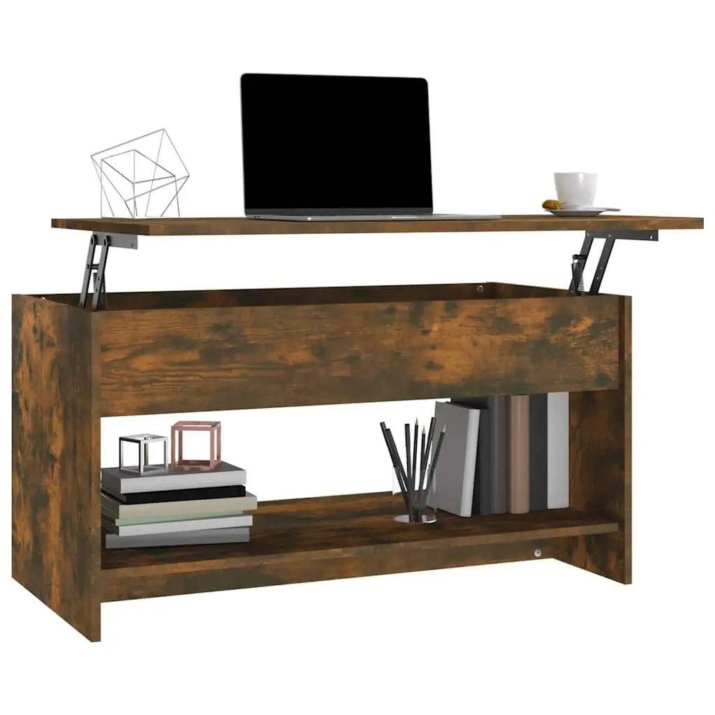 Coffee Table Engineered Wood Brown Lift-Top Storage Compartment 102 x 50 x 52.5 cm