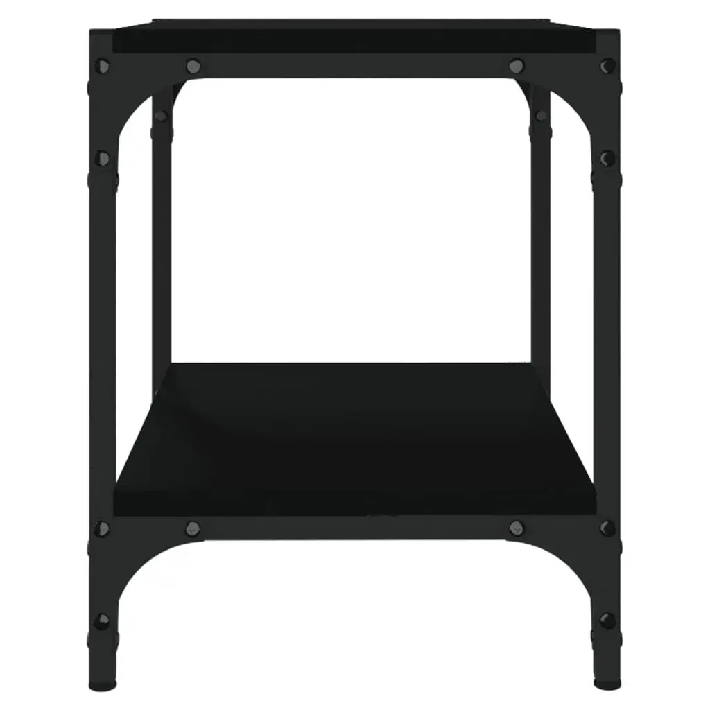 TV Cabinet Black 40x33x41 cm with Shelves Industrial Style Storage Unit