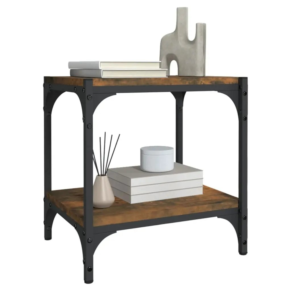 TV Cabinet with 2 Shelves Living Room Storage Unit Brown Industrial Style