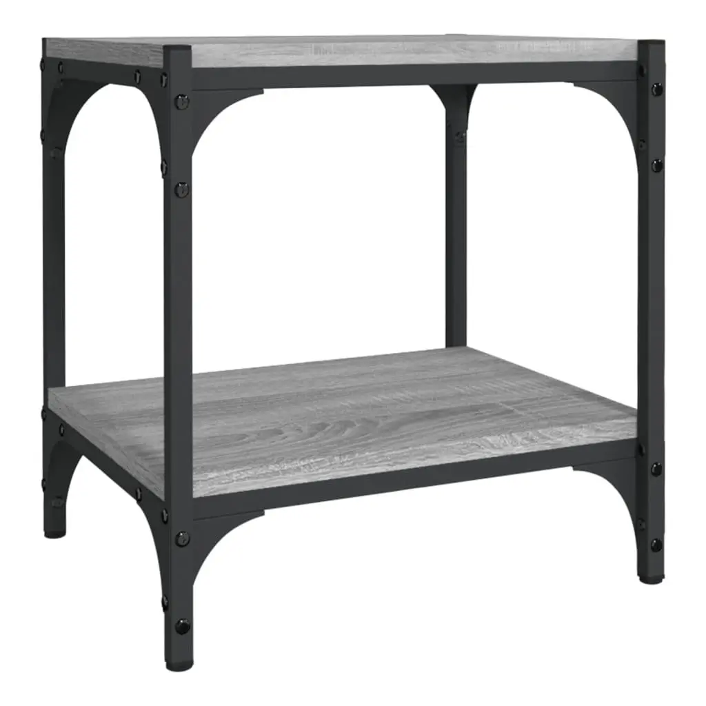 TV Cabinet Engineered Wood Steel 40x33x41cm Grey Industrial Style