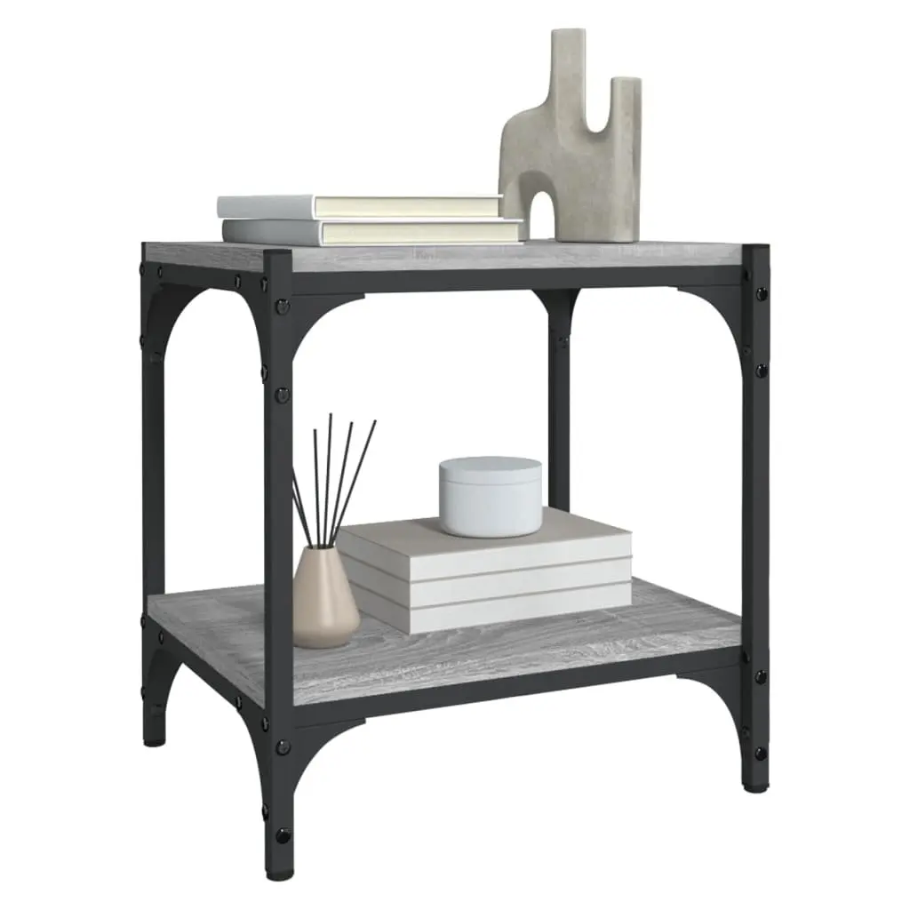 TV Cabinet Engineered Wood Steel 40x33x41cm Grey Industrial Style