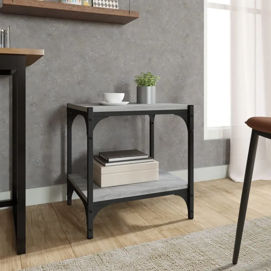 TV Cabinet Engineered Wood Steel 40x33x41cm Grey Industrial Style