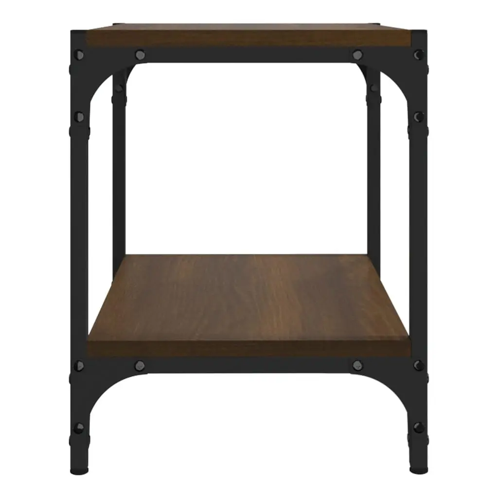 TV Cabinet Brown Oak 40x33x41cm Industrial Engineered Wood Steel Frame Storage