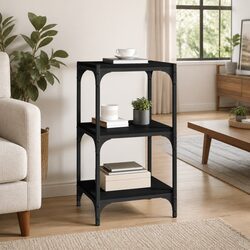Versatile Black Book Cabinet for Home and Office Use