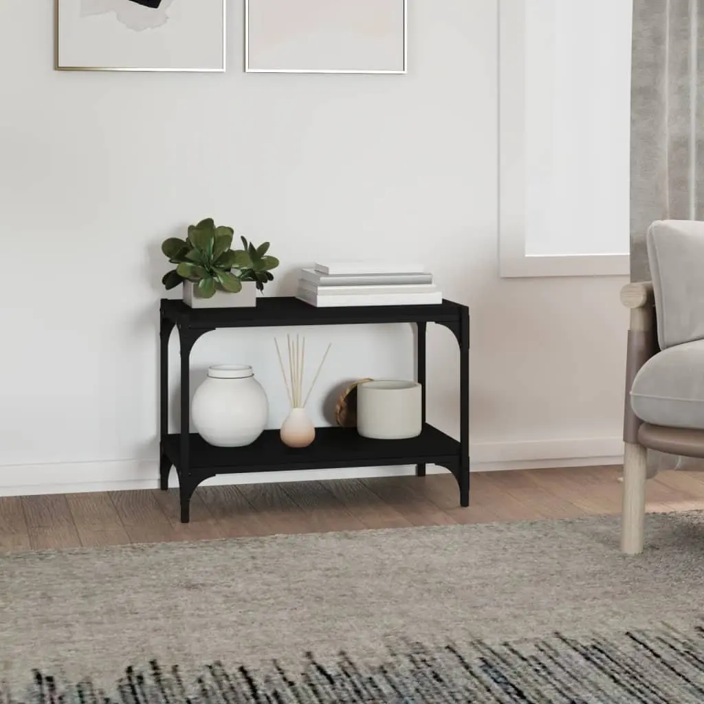 TV Cabinet Black 60x33x41 cm Industrial Style Living Room Storage Unit Shelves