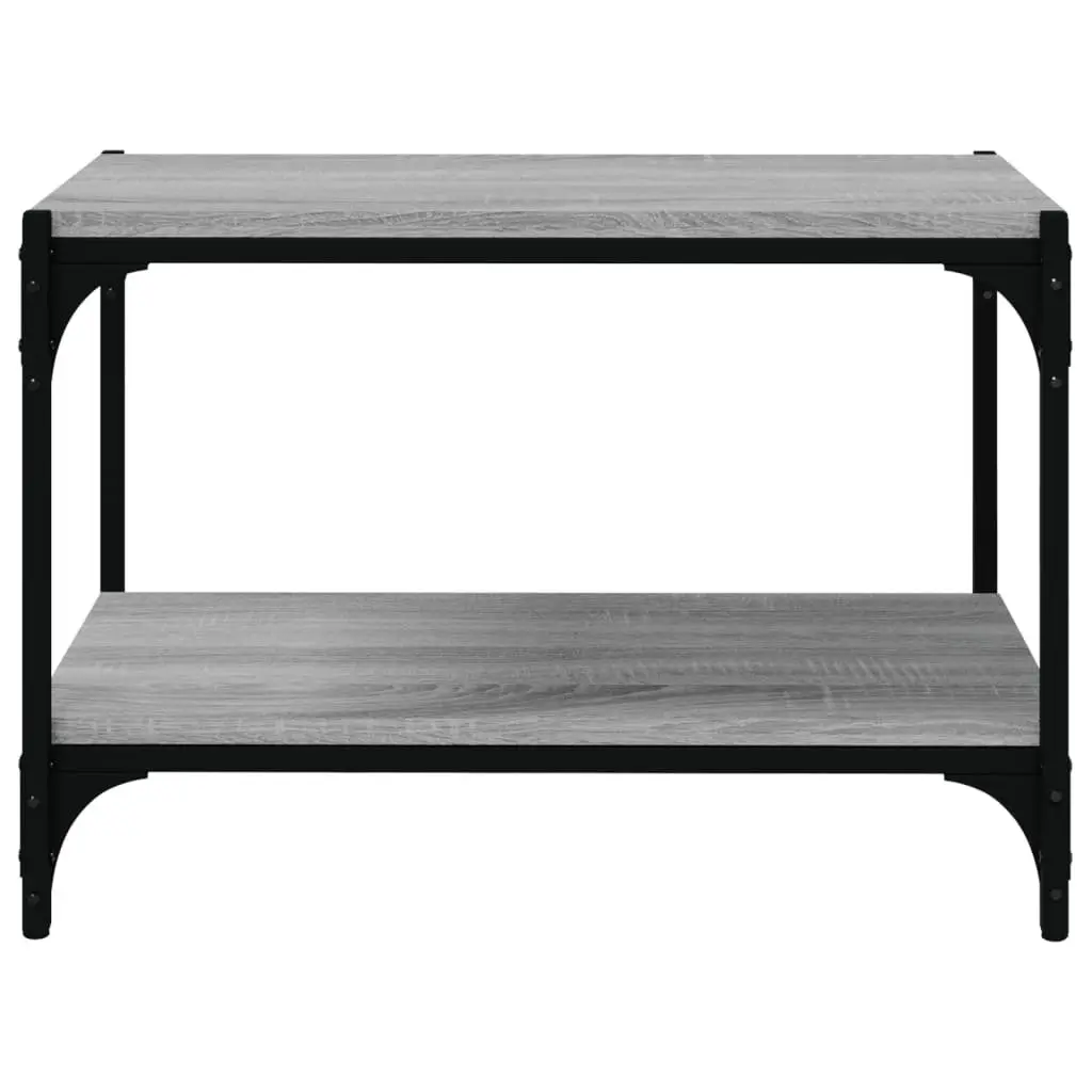 TV Cabinet Grey Sonoma Engineered Wood Steel Frame Storage Shelves Living Room