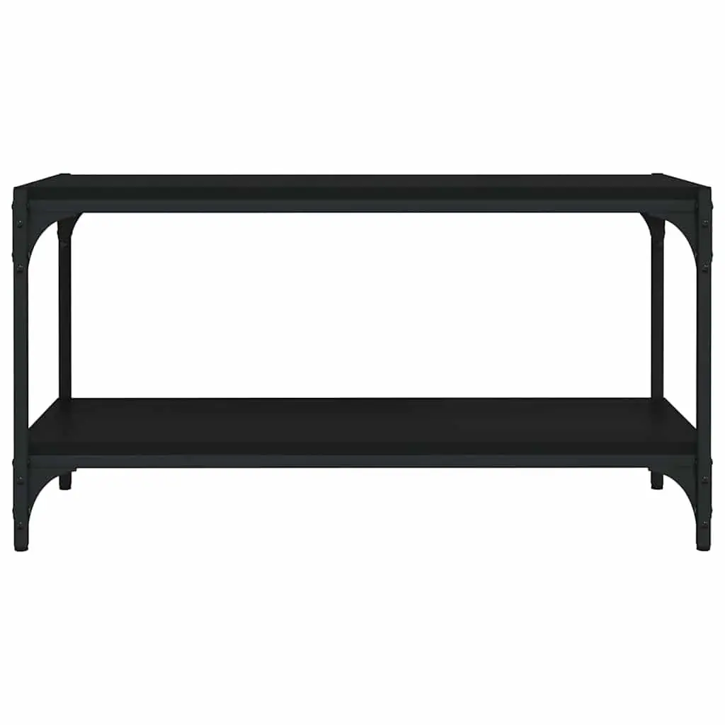 TV Cabinet Engineered Wood Steel Frame 80x33x41 cm Black Industrial Style Living Room Media Storage Unit