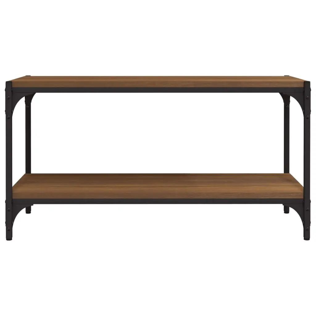 TV Cabinet Engineered Wood and Steel Frame 80x33x41cm Brown Oak