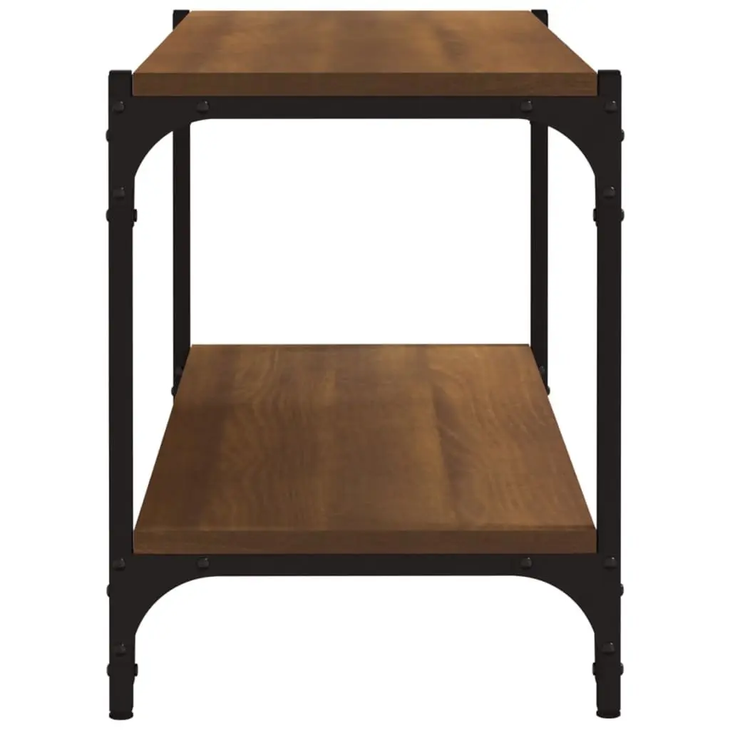 TV Cabinet Engineered Wood and Steel Frame 80x33x41cm Brown Oak