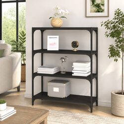 Versatile Black Book Cabinet for Home or Office Use