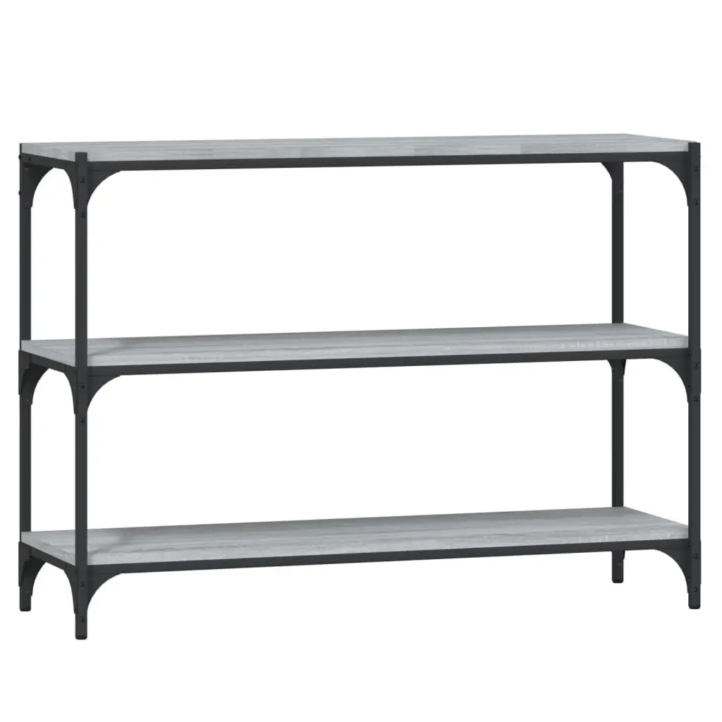 Book Cabinet Engineered Wood Steel Frame 100x33x70.5cm Grey Industrial Style