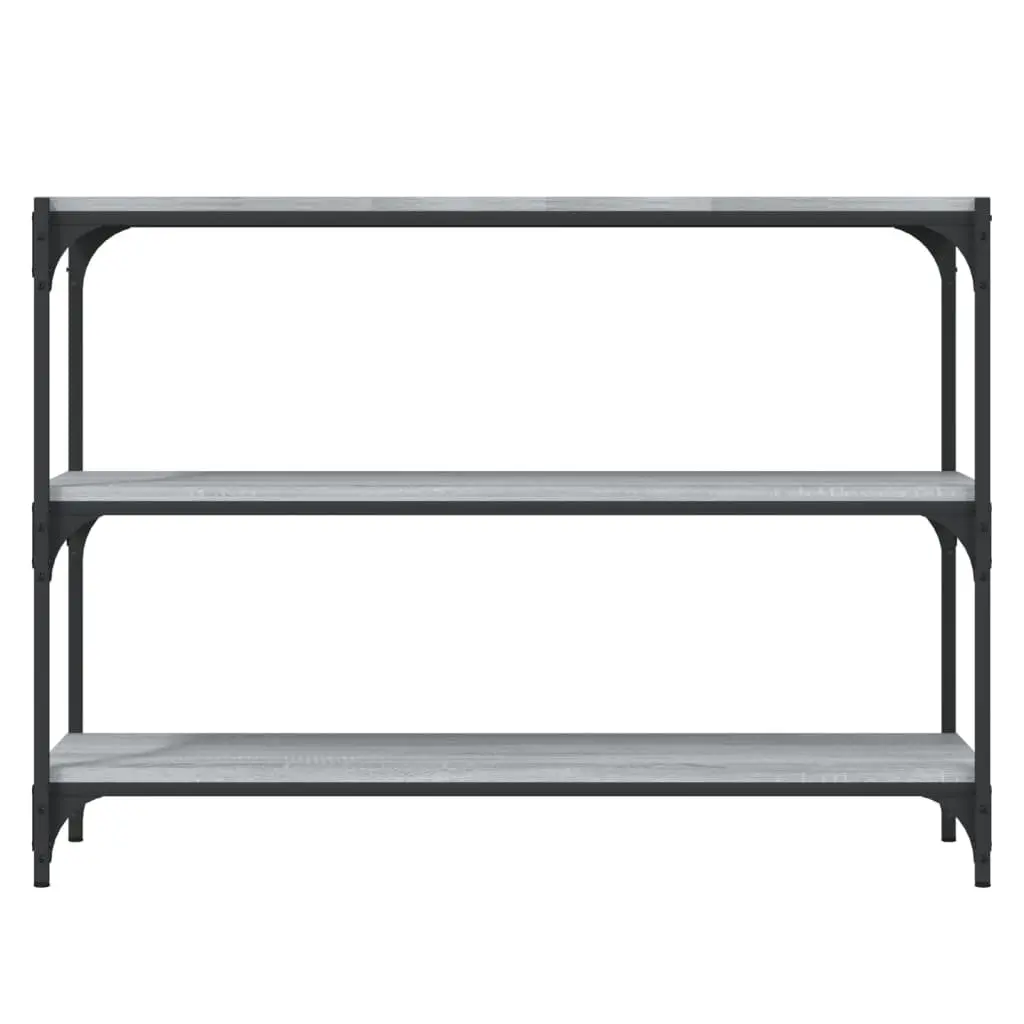Book Cabinet Engineered Wood Steel Frame 100x33x70.5cm Grey Industrial Style