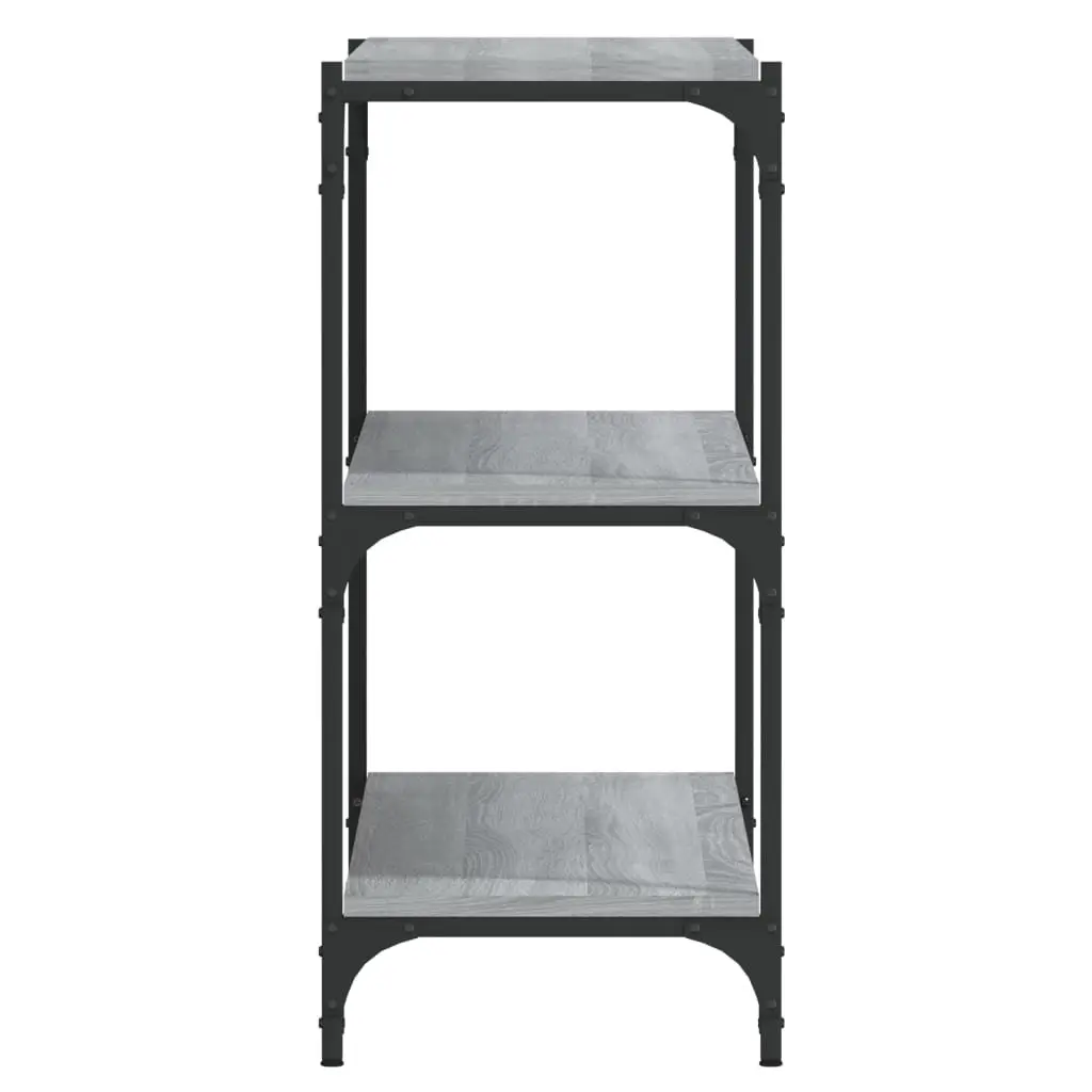 Book Cabinet Engineered Wood Steel Frame 100x33x70.5cm Grey Industrial Style