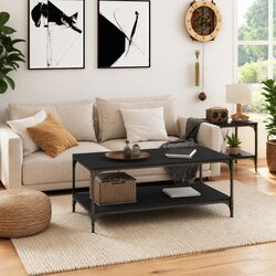 Versatile Black Coffee Table for Modern Living Spaces