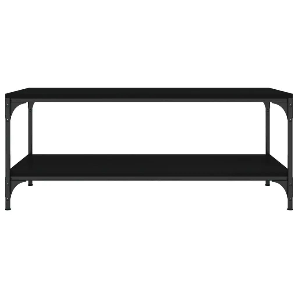 Coffee Table Engineered Wood Steel Frame 100 x 50 x 40 cm Black