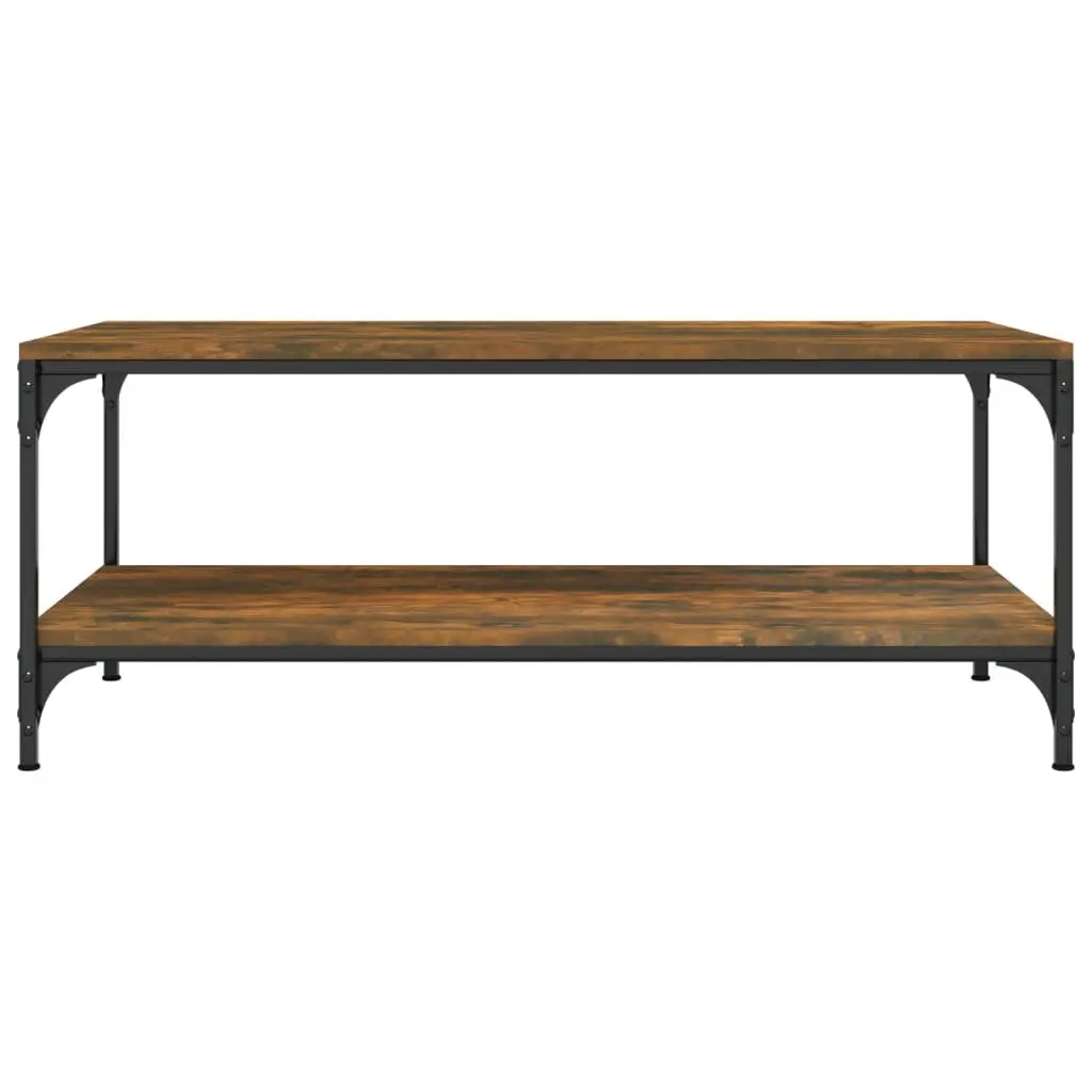 Coffee Table Brown Engineered Wood Steel Frame 100cm x 50cm x 40cm with Storage
