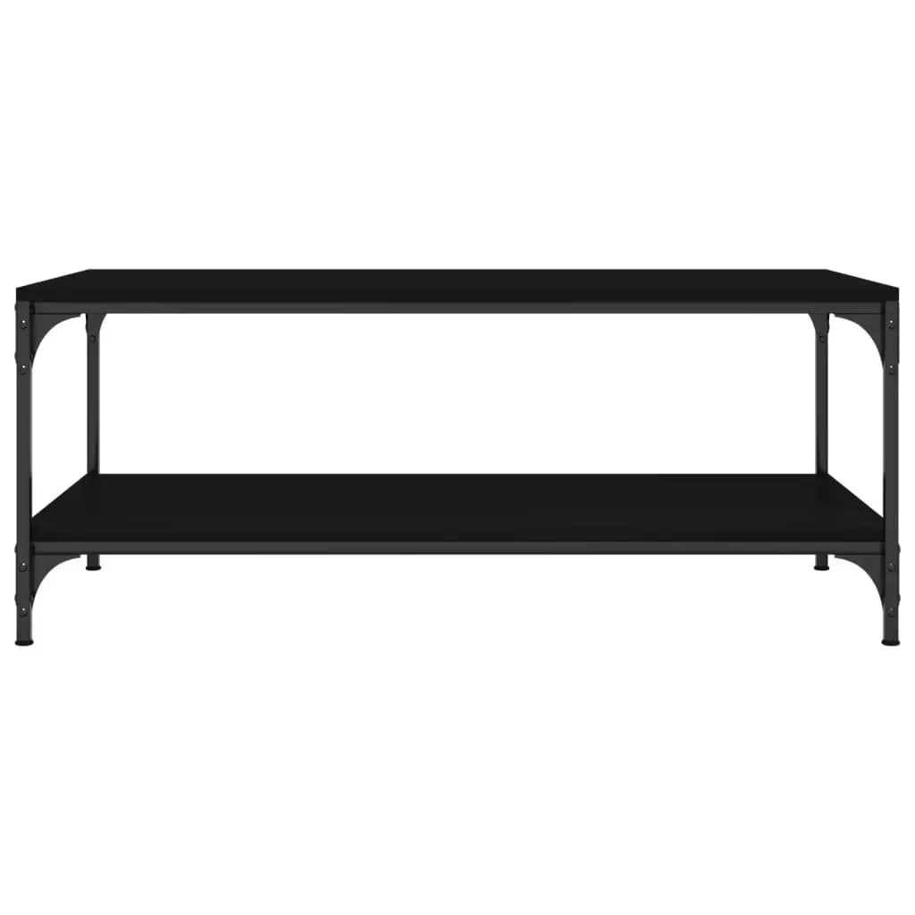 Coffee Table Engineered Wood Steel Frame 80x50x40 cm Black