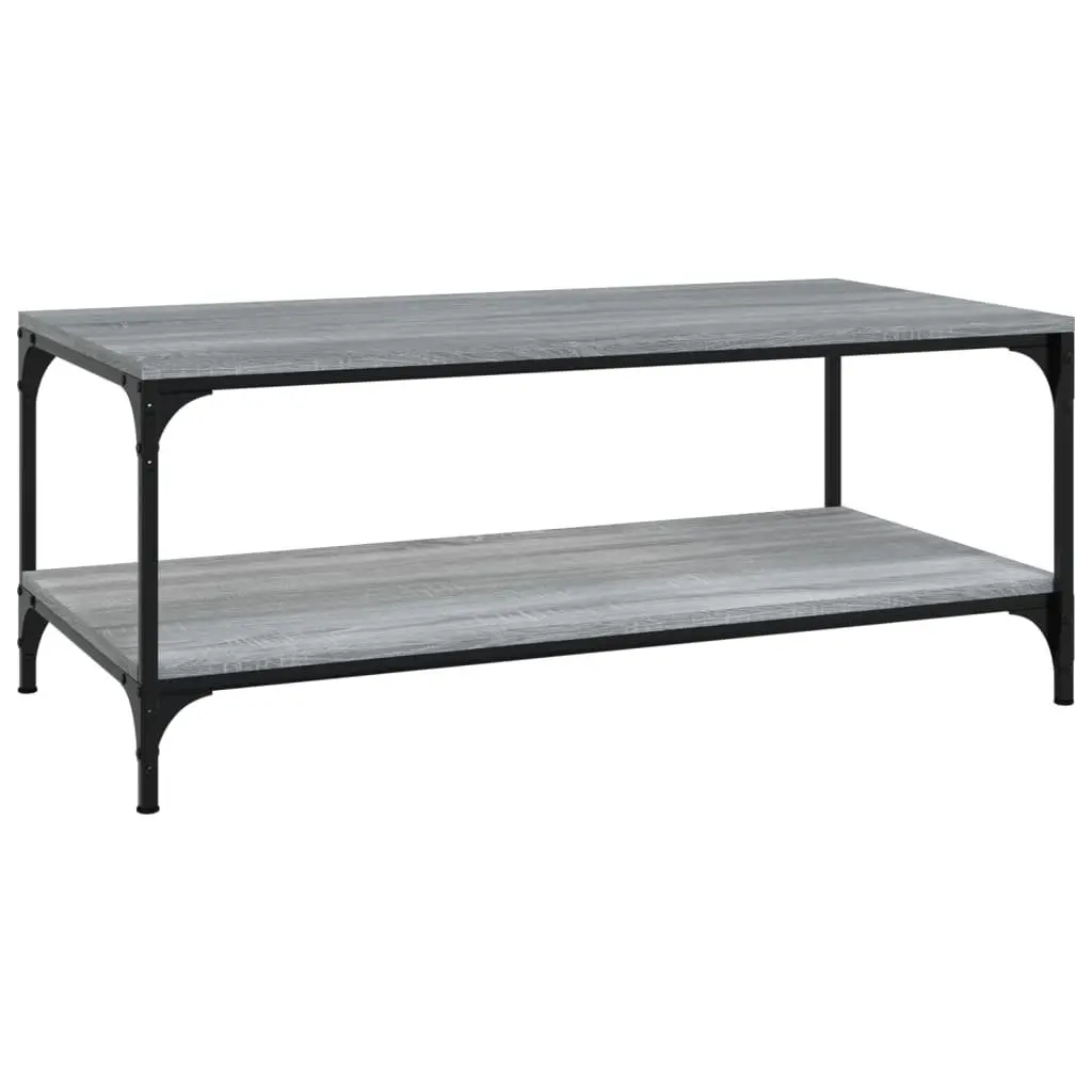 Coffee Table Engineered Wood Steel Frame 80x50x40 cm Grey Sonoma