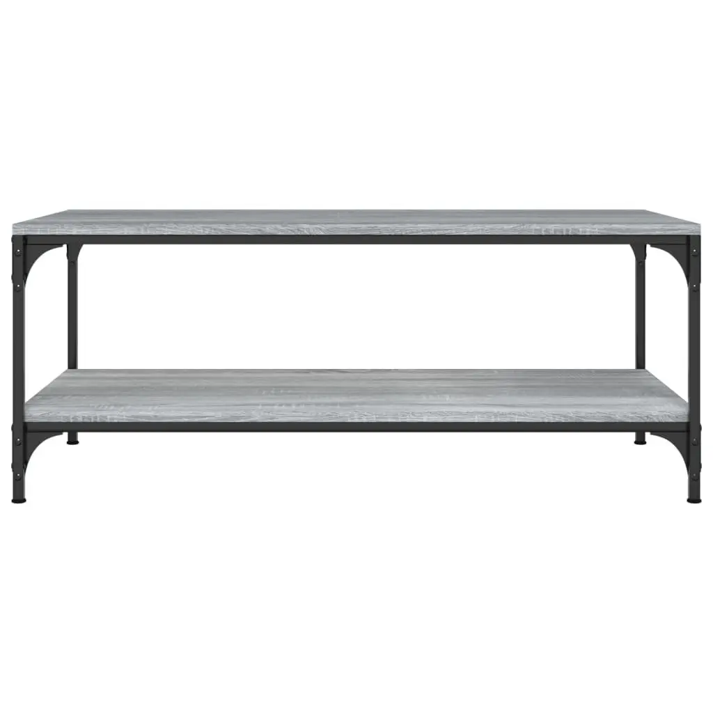 Coffee Table Engineered Wood Steel Frame 80x50x40 cm Grey Sonoma