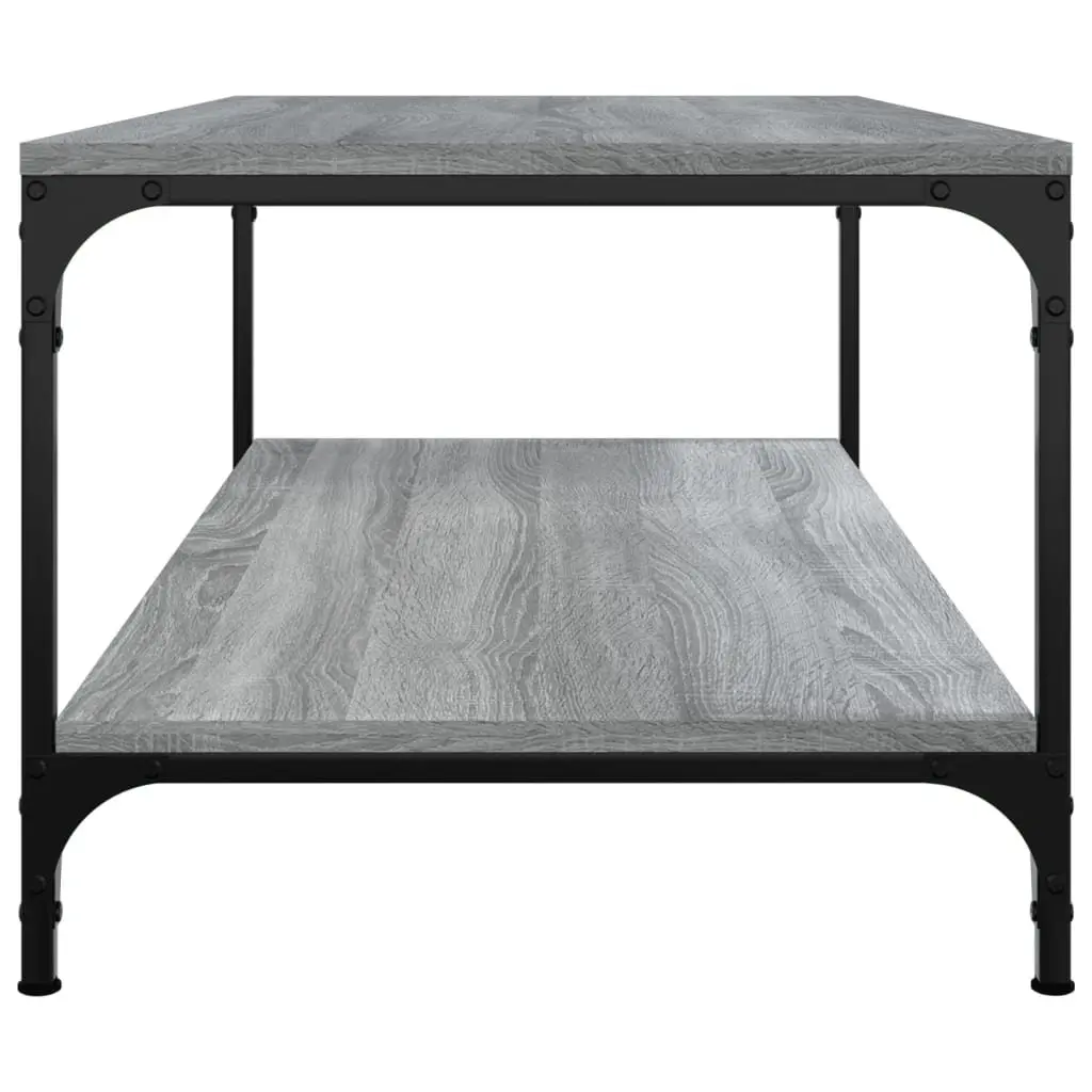 Coffee Table Engineered Wood Steel Frame 80x50x40 cm Grey Sonoma